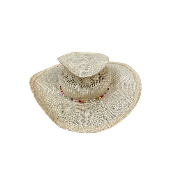 Gladys Tamez Millinery Bella Straw Cowboy Hat Beaded Band Natural Everyday S main image 7